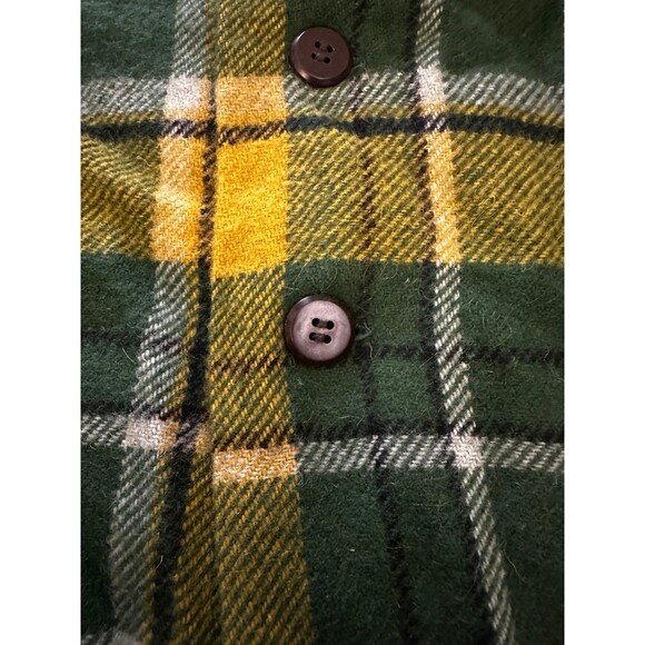 Mars VTG Men’s Green/Yellow 40% Wool Unlined Shirt Great For Fall Size Medium - Picture 6 of 8